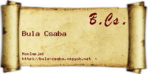 Bula Csaba névjegykártya